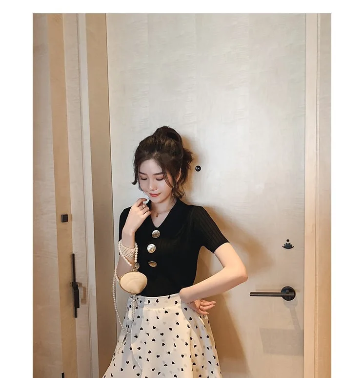 AAJ006-T-shirt women's summer new women's short-sleeved Slim wild solid half-sleeved shirt
AAJ006-T-shirt women's summer new women's short-sleeved Slim wild solid half-sleeved shirt