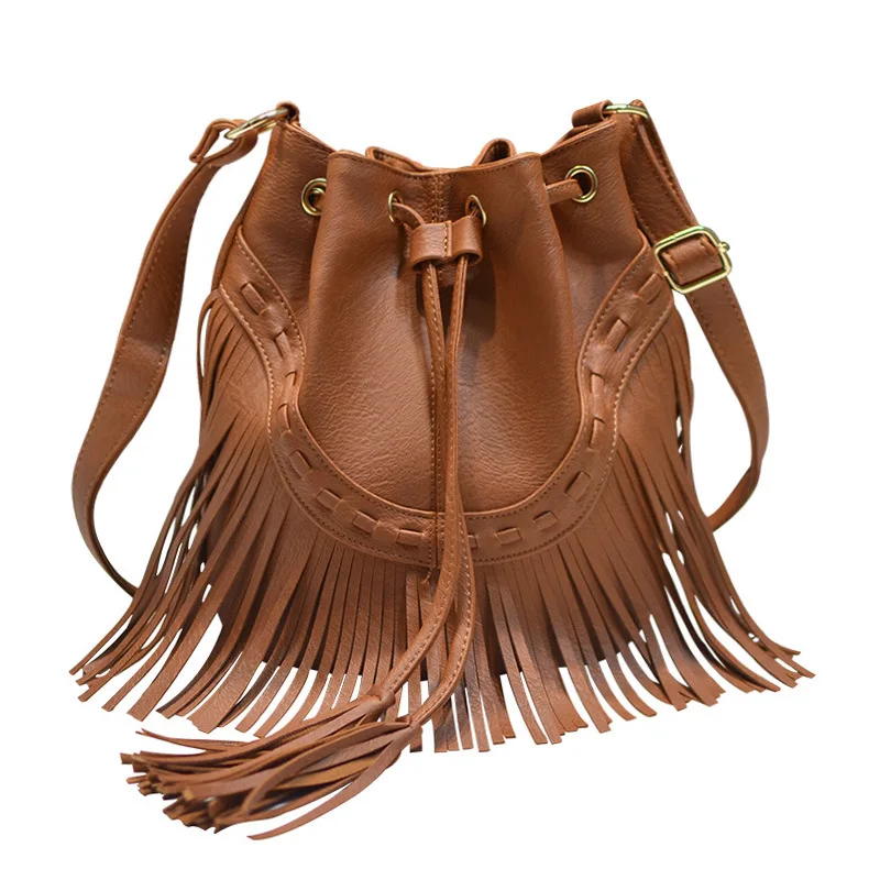 Woman Tassel Bucket Pu Leather Fashion Shoulder Bags 2021 Ladies Casual Vintage Small Crossbody Bag
Woman Tassel Bucket Pu Leather Fashion Shoulder Bags 2021 Ladies Casual Vintage Small Crossbody Bag