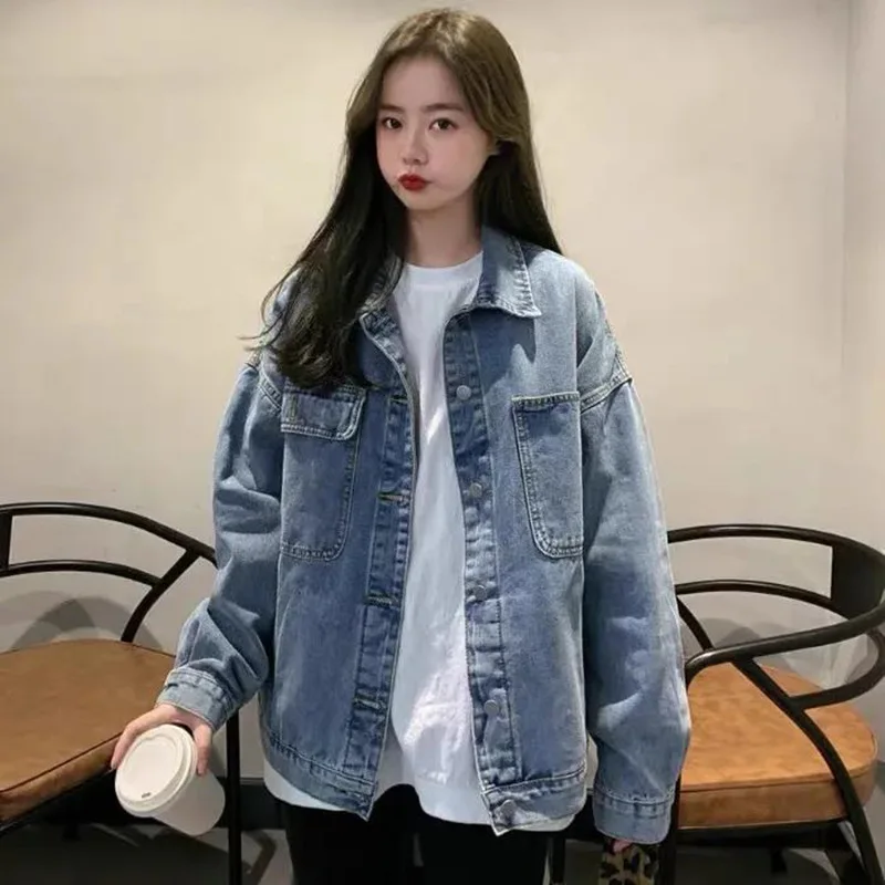 LOOse Women Clothing Jean Jacket Blue Pocket Short Veste Femme Autumn Winter Women Vintage Street Casual Bomber Denim Coat
LOOse Women Clothing Jean Jacket Blue Pocket Short Veste Femme Autumn Winter Women Vintage Street Casual Bomber Denim Coat