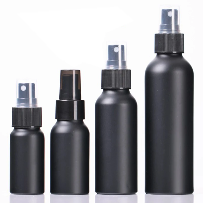 

Портативный дорожный Черный алюминиевый пустой флакон для духов косметическая бутылка с распылителем, упаковочный контейнер 30 мл, 50 мл, 100 м...