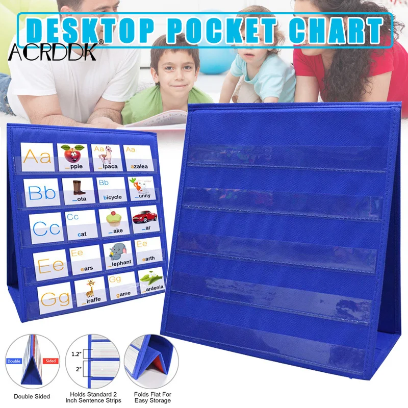 Desktop Pocket Chart Teaching Double-sided Self-standing Foladble for Classroom Home Children Educational Learning Accessories
Desktop Pocket Chart Teaching Double-sided Self-standing Foladble for Classroom Home Children Educational Learning Accessories