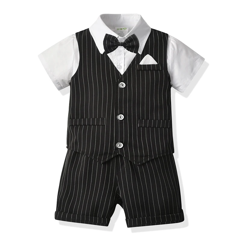 4 шт., комплект одежды для мальчиков, рубашка, жилет, шорты на бретелях
4 шт., комплект одежды для мальчиков, рубашка, жилет, шорты на бретелях