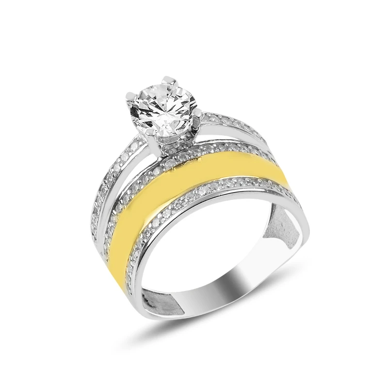 

Silverlina Silver Zircon Stone Yarımtur Engagement Ring