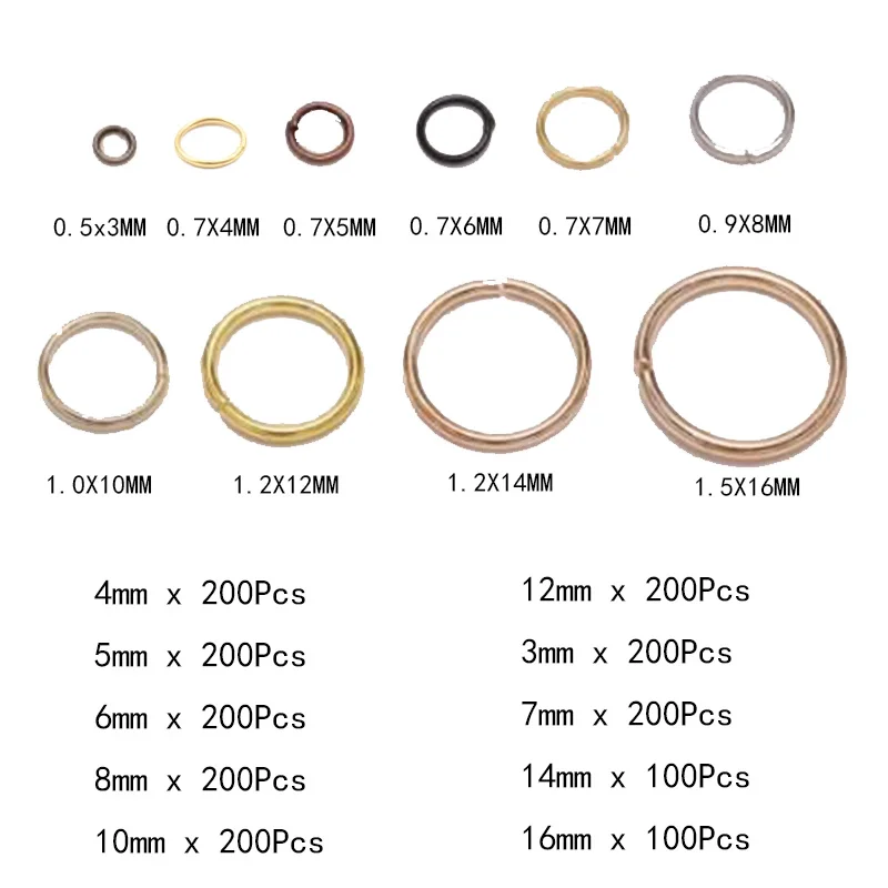 3 16 мм металлические соединительные кольца цвета: золотистый серебристый Цвет