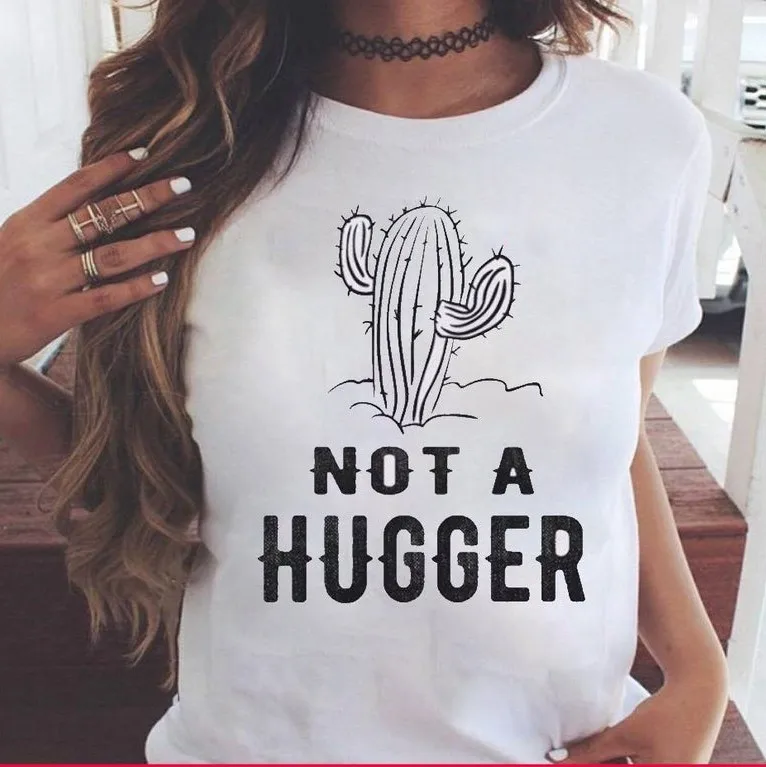 100% Cotton Women T Shirt Not A Hugger Printed Tshirt Ladies Short Sleeve Tee Shirt Women Female Tops Clothes Camisetas Mujer
100% Cotton Women T Shirt Not A Hugger Printed Tshirt Ladies Short Sleeve Tee Shirt Women Female Tops Clothes Camisetas Mujer
