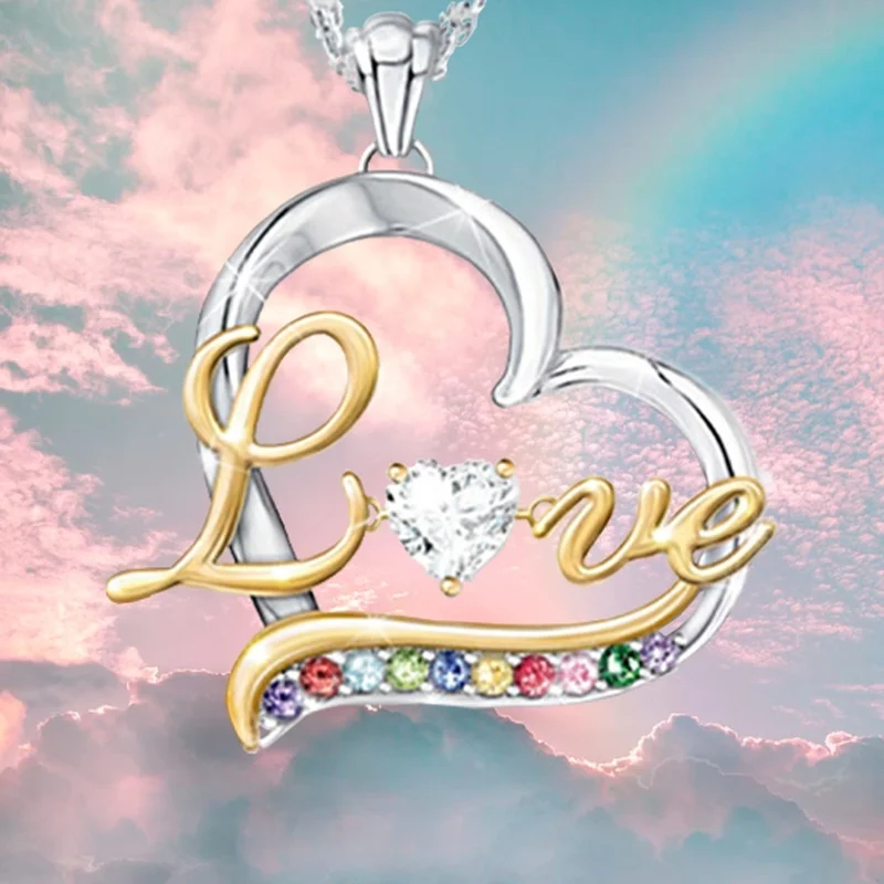 Women's Fashion Light Luxury Pendant Color Zircon Wedding Heart Necklace Prom Valentine's Day Gift Party Jewelry Wholesale
Women's Fashion Light Luxury Pendant Color Zircon Wedding Heart Necklace Prom Valentine's Day Gift Party Jewelry Wholesale