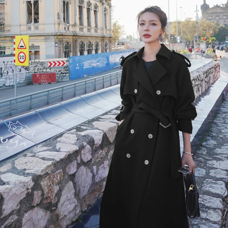 New Fashion Long Double Breasted Women Trench Coats With Belt Lady Duster Coat Female Cloak Outerwear Black Blue Burgundy
New Fashion Long Double Breasted Women Trench Coats With Belt Lady Duster Coat Female Cloak Outerwear Black Blue Burgundy