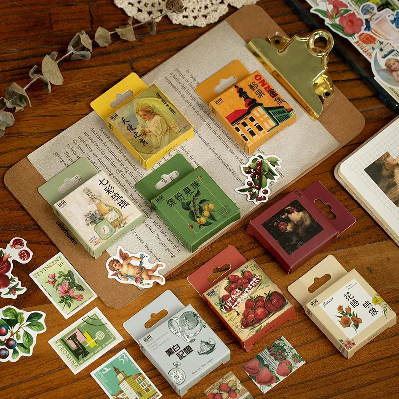 50pcs Vintage Scrapbooking Stamp Stickers Retro Label Stickers For DIY Diary Photo Album Journal Planner Material Decoration 
50pcs Vintage Scrapbooking Stamp Stickers Retro Label Stickers For DIY Diary Photo Album Journal Planner Material Decoration