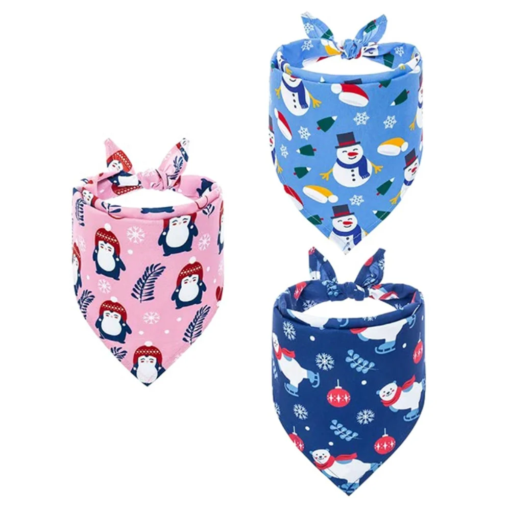 3pcs Cute Dog Bandanas Snowman Animal Printed Dog Kerchief Durable Washable Fabric Bibs Scarfs Adjustable Pet Accessories
3pcs Cute Dog Bandanas Snowman Animal Printed Dog Kerchief Durable Washable Fabric Bibs Scarfs Adjustable Pet Accessories