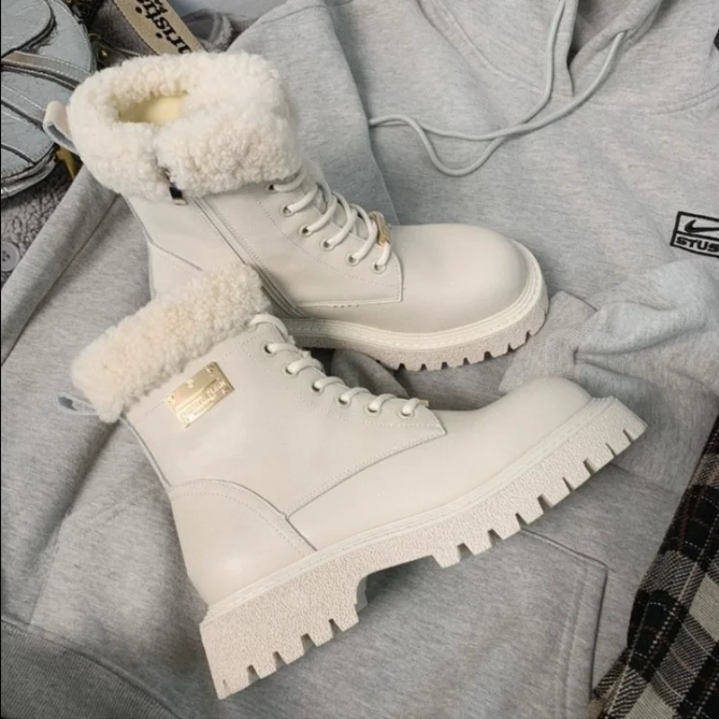 Women Winter Ankle Boots Lace-Up Classic Women's Short Boots Cool Leather Lace-Up Round Toe Chunky Shoes Botas De Mujer shoes
Women Winter Ankle Boots Lace-Up Classic Women's Short Boots Cool Leather Lace-Up Round Toe Chunky Shoes Botas De Mujer shoes