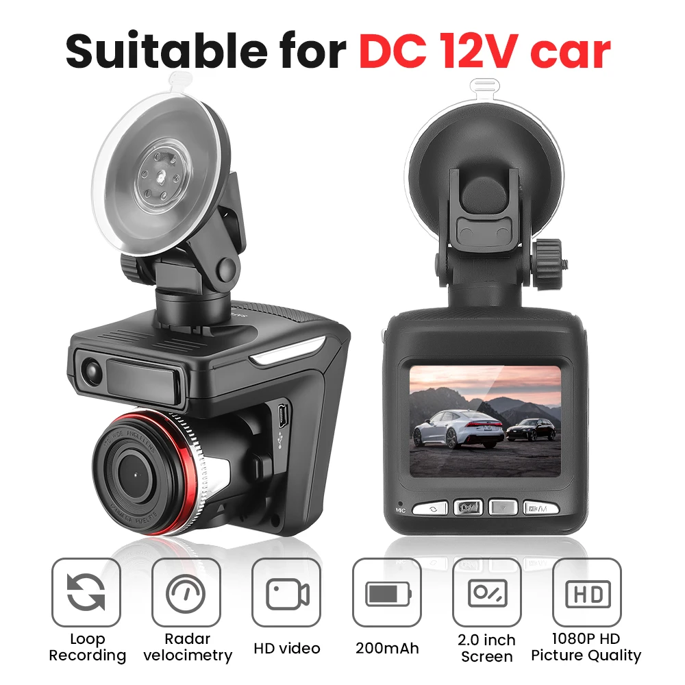 

Rearview Mirror Tachograph Reverse X7 2 in 1 Dashcam Car Anti Radar Detector 1080p Full HD Car DVR Dashboard Camera