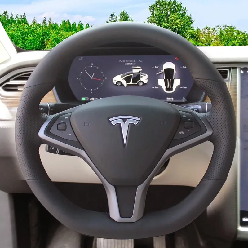 DIY Hand-Stitch Carbon Fiber Suede Leather Car Steering Wheel Cover for Tesla Model 3 Model X Model S Model Y Auto Accessories
DIY Hand-Stitch Carbon Fiber Suede Leather Car Steering Wheel Cover for Tesla Model 3 Model X Model S Model Y Auto Accessories