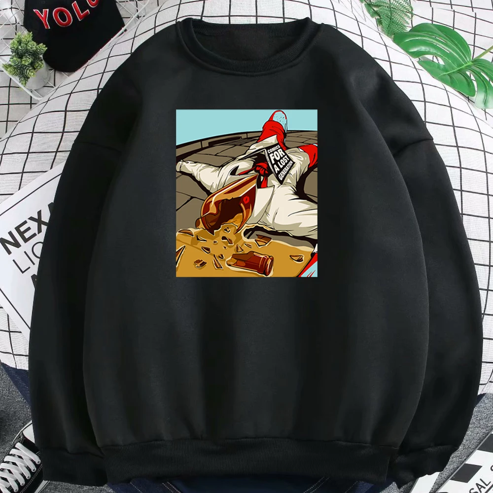 Женская толстовка с капюшоном, круглым вырезом и принтом
Женская толстовка с капюшоном, круглым вырезом и принтом