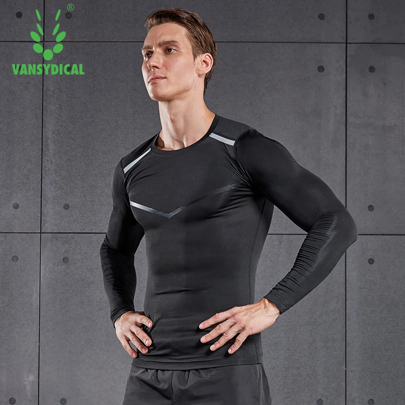 VANSYDICAL Compression Running Shirt Men Striped Long Sleeve Sportswear for Gym Clothing Fitness Training Workout Muscle Top
VANSYDICAL Compression Running Shirt Men Striped Long Sleeve Sportswear for Gym Clothing Fitness Training Workout Muscle Top