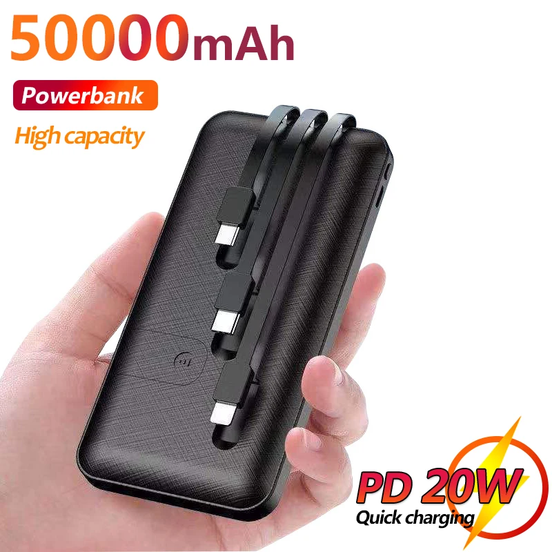 Portable Battery Pack 50000mAh With Mobile Phone Holder, Watch Movies, Fast Charging, External Battery, Built-in Charging Cable
Portable Battery Pack 50000mAh With Mobile Phone Holder, Watch Movies, Fast Charging, External Battery, Built-in Charging Cable