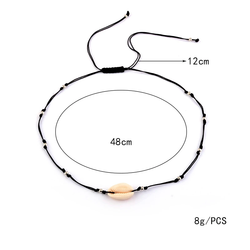 Luokey Summer Choker Shell Necklace Bead Black Adjustable Rope Chain Boho Cowrie Conch Necklace Women Bohemian Jewelry Wholesale
Luokey Summer Choker Shell Necklace Bead Black Adjustable Rope Chain Boho Cowrie Conch Necklace Women Bohemian Jewelry Wholesale