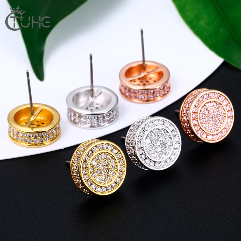 Shining Crystal Round Stud Earrings For Women Men's Cool Party Wedding Fashion Jewelry Gold Silver Color Classic Design Gift
Shining Crystal Round Stud Earrings For Women Men's Cool Party Wedding Fashion Jewelry Gold Silver Color Classic Design Gift