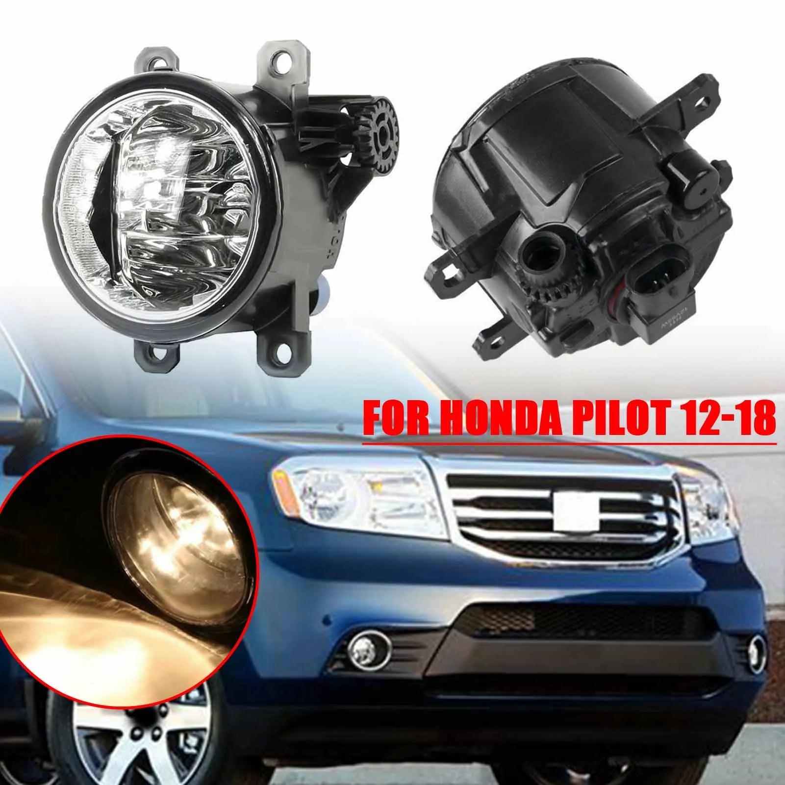 

For Honda Pilot 2012-2018 New Pair of H11 55W Clear Lens Bumper Fog Light Lamp RH LH