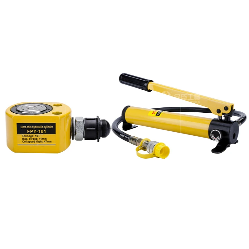 Super Thin Type Hydraulic Cylinder FPY-101 Hydraulic Jack with Height of 50mm, Stroke10mm with CP-180 Hydraulic Pump
Super Thin Type Hydraulic Cylinder FPY-101 Hydraulic Jack with Height of 50mm, Stroke10mm with CP-180 Hydraulic Pump