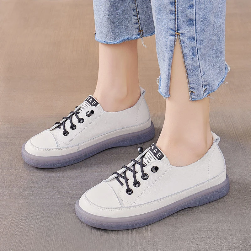 Genuine Leather Shoes White Shoes Fashion Sneakers Women Shoes Women's Moccasins Vulcanize Shoes Spring Summer New Casual Shoes
Genuine Leather Shoes White Shoes Fashion Sneakers Women Shoes Women's Moccasins Vulcanize Shoes Spring Summer New Casual Shoes