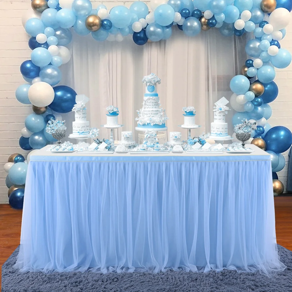 6/9/14Ft Tulle Table Skirt Rectangular Or Round Table Decoration Cloth Cover For Baby Gender Reveal Wedding Birthday Party Table
6/9/14Ft Tulle Table Skirt Rectangular Or Round Table Decoration Cloth Cover For Baby Gender Reveal Wedding Birthday Party Table