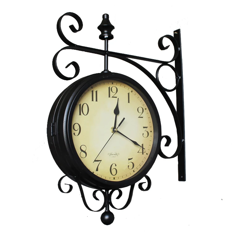 Minimalist Double Sided Wall Clock Large Silent Metal Mediterranean Wall Clock Vintage Living Room Duvar Saati Home Watch AB50WC
Minimalist Double Sided Wall Clock Large Silent Metal Mediterranean Wall Clock Vintage Living Room Duvar Saati Home Watch AB50WC