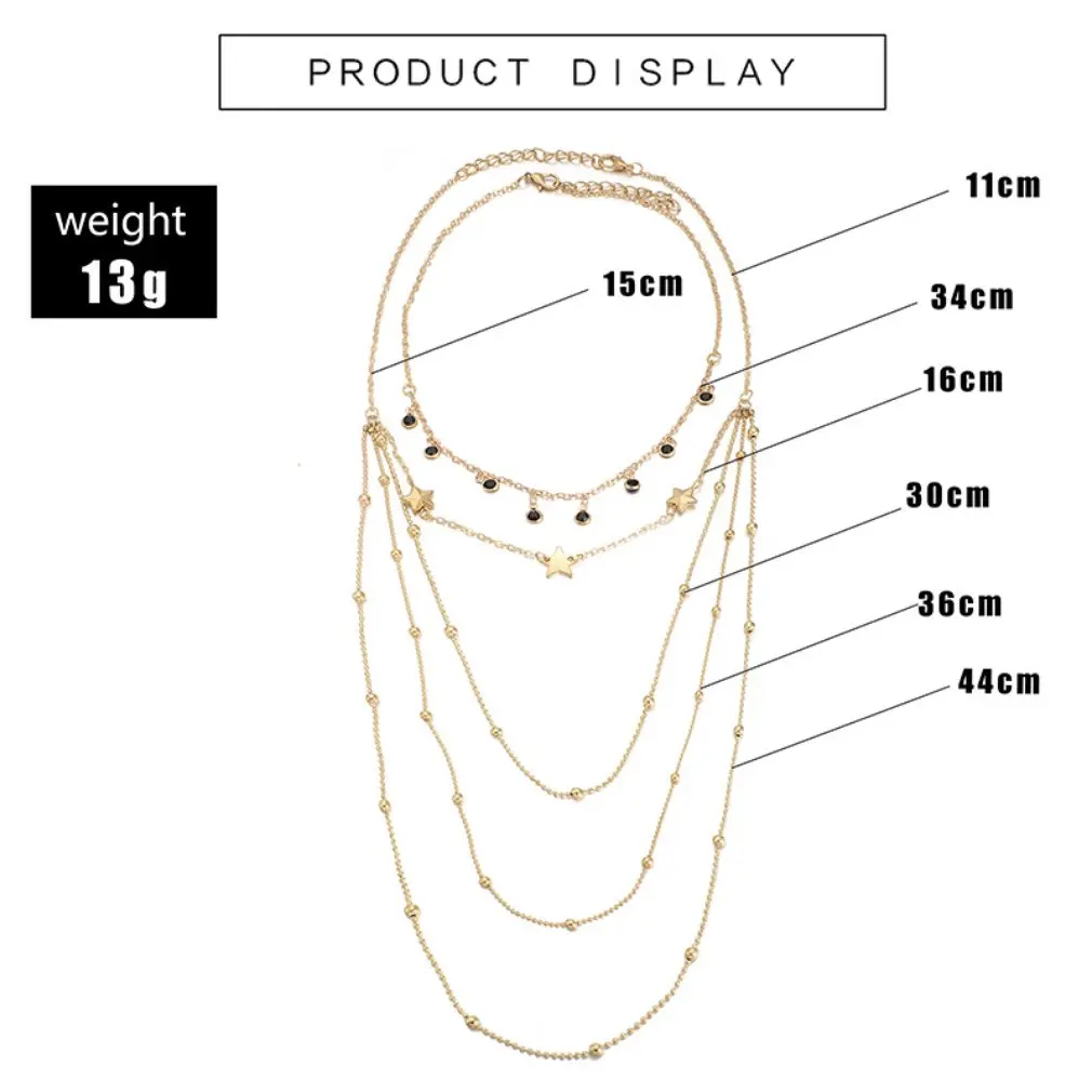 Bohemian Star Eye Rhinestone Pendant Necklaces Chokers Multi Layer Gold Chain Necklace Collar for Women Jewelry
Bohemian Star Eye Rhinestone Pendant Necklaces Chokers Multi Layer Gold Chain Necklace Collar for Women Jewelry