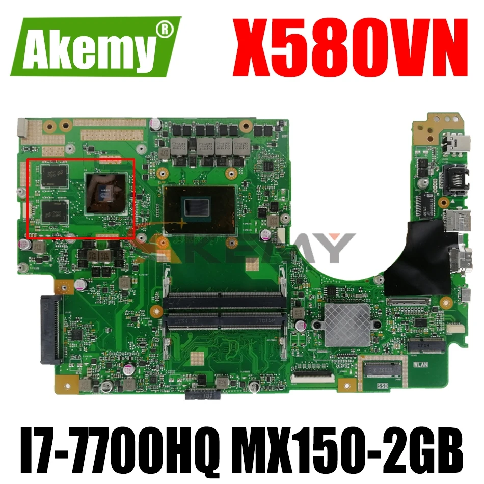 AKEMY X580VN Laptop motherboard for ASUS X580VN X580VD X580V original mainboard I7-7700HQ MX150-2GB
AKEMY X580VN Laptop motherboard for ASUS X580VN X580VD X580V original mainboard I7-7700HQ MX150-2GB