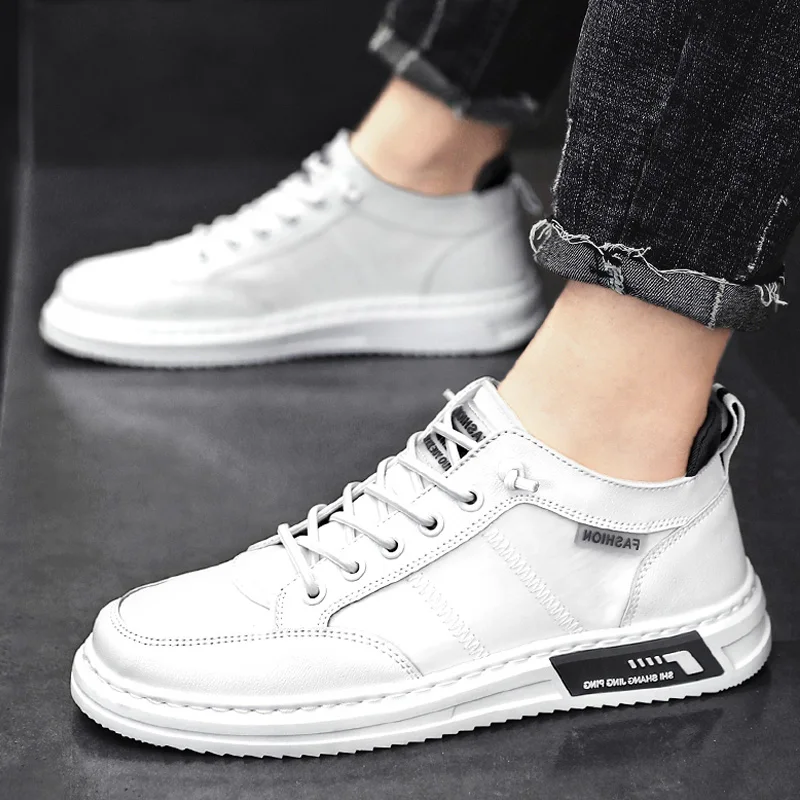 Men Skateboarding Shoes Outdoor Walking Jogging Sneakers Non-slip Lace Up Leather Athletic Shoes Comfortable Casual Sport Shoes
Men Skateboarding Shoes Outdoor Walking Jogging Sneakers Non-slip Lace Up Leather Athletic Shoes Comfortable Casual Sport Shoes