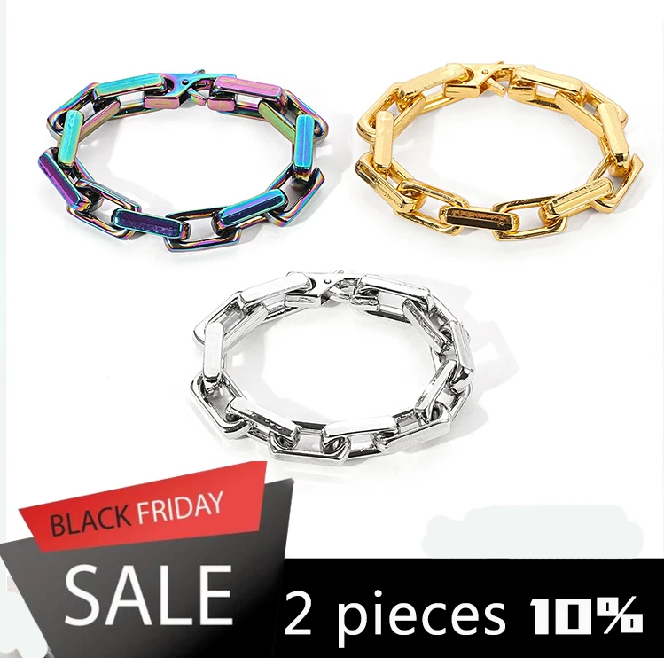 Ins Retro Quenched Cuban Bracelet Gradient Macaroon European and American Fashion Jewelry for Men and Women Lovers Dating Orname
Ins Retro Quenched Cuban Bracelet Gradient Macaroon European and American Fashion Jewelry for Men and Women Lovers Dating Orname