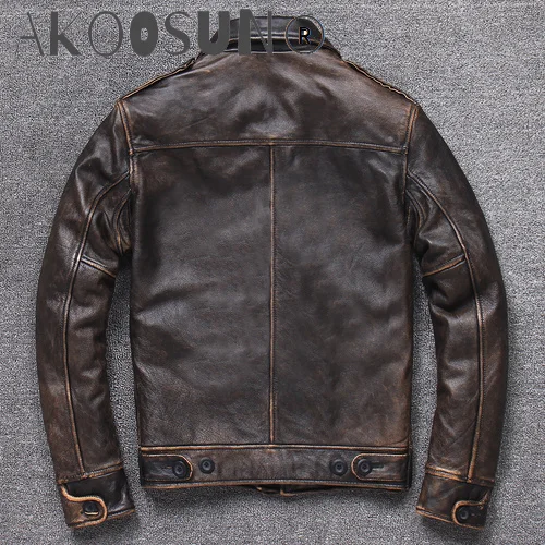 AKOOSUN Retro Men Clothing Genuine Leather Jacket Men's Cowhide Clothes Autumn Coat Male 2020 New Chaqueta Cuero Hombre LXR705
AKOOSUN Retro Men Clothing Genuine Leather Jacket Men's Cowhide Clothes Autumn Coat Male 2020 New Chaqueta Cuero Hombre LXR705