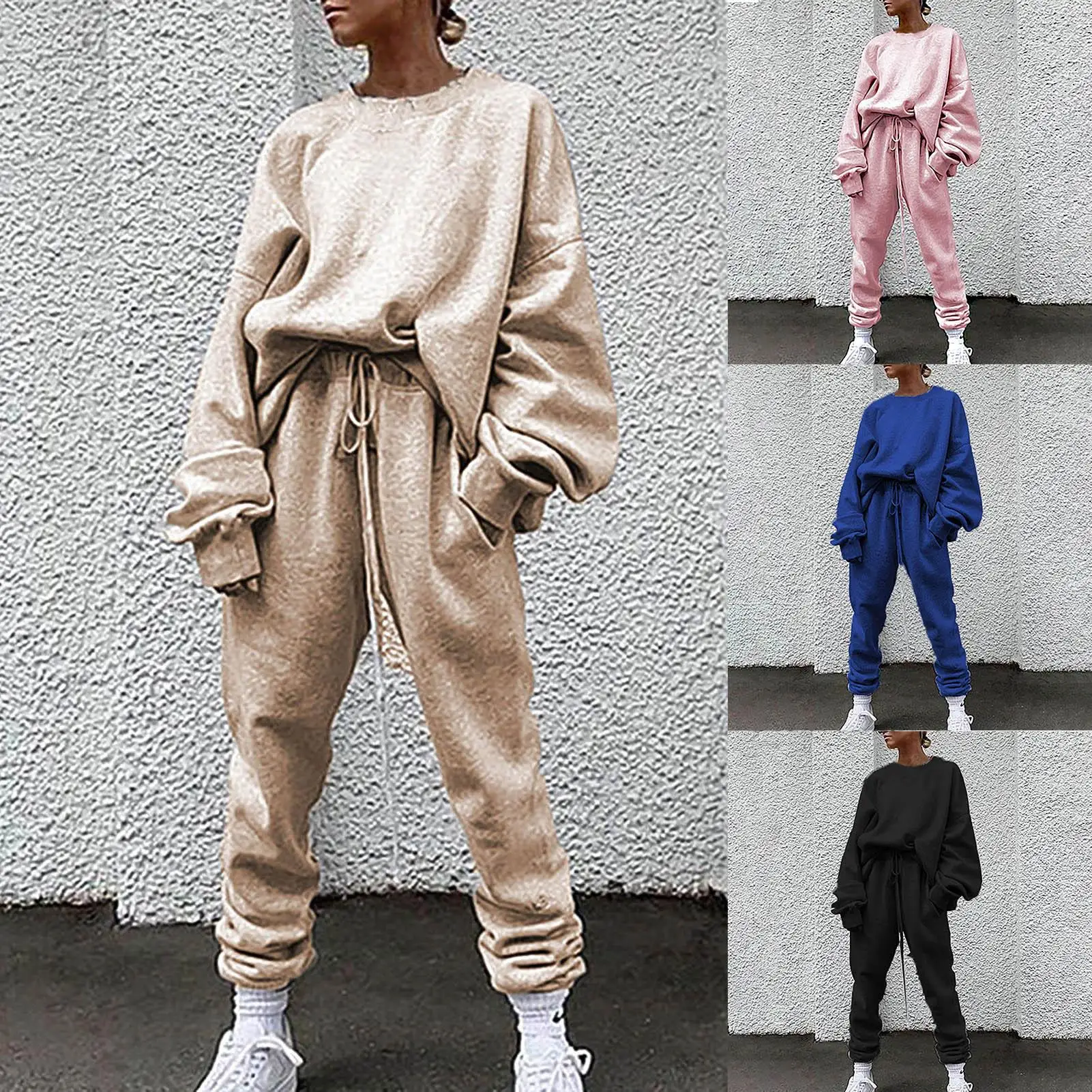 Women Tracksuits Autumn Winter Solid Color Long Sleeve Loose Blouse Pants Autumn Winter Tracksuit Outfit
Women Tracksuits Autumn Winter Solid Color Long Sleeve Loose Blouse Pants Autumn Winter Tracksuit Outfit