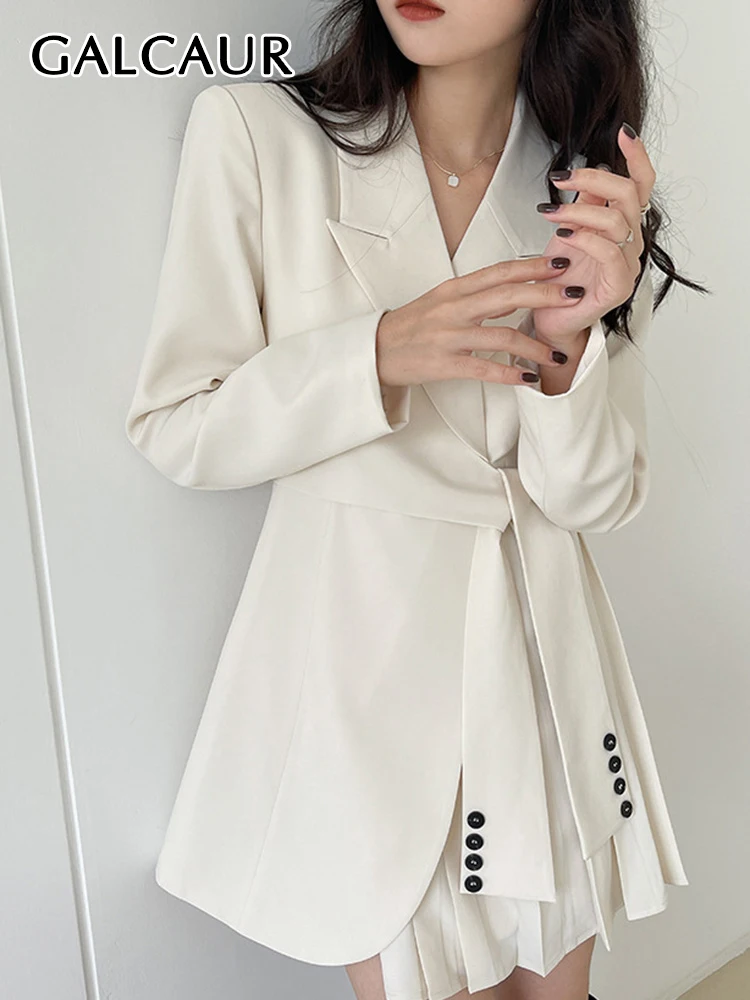 GALCAUR Solid High Street Dress For Women Notched Collar Long Sleeve High Waist Patchwork Sashes Slimming Dresses Female 2021
GALCAUR Solid High Street Dress For Women Notched Collar Long Sleeve High Waist Patchwork Sashes Slimming Dresses Female 2021