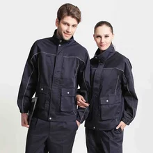 Men Women Work Clothes Winter Cotton Padded Overcoat Warm Thick Wadded Windbreaker Mechanical Repair Labor Uniform Outdoors Suit