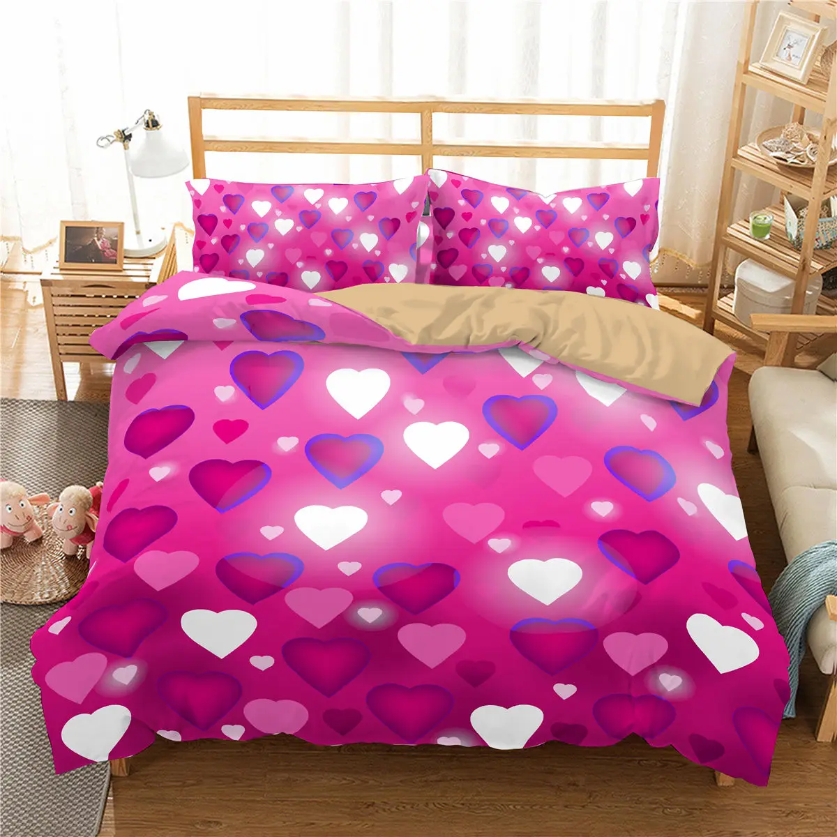 Heart printed Home Textiles Pink Girl Bedding Set Customizable DIY Bedclothes With Pillowcase Duvet Cover Soft Bedroom 3Pcs
Heart printed Home Textiles Pink Girl Bedding Set Customizable DIY Bedclothes With Pillowcase Duvet Cover Soft Bedroom 3Pcs