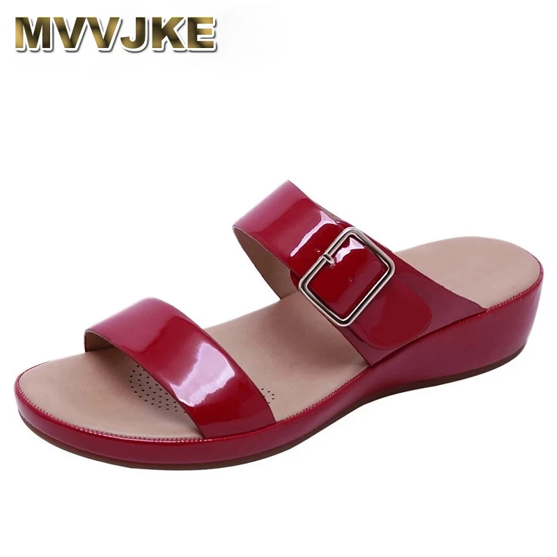 MVVJKE Summer Women's Slippers Soft leather mid-heel soft-slip wedge heel fashion outdoor women sandals and slippers
MVVJKE Summer Women's Slippers Soft leather mid-heel soft-slip wedge heel fashion outdoor women sandals and slippers