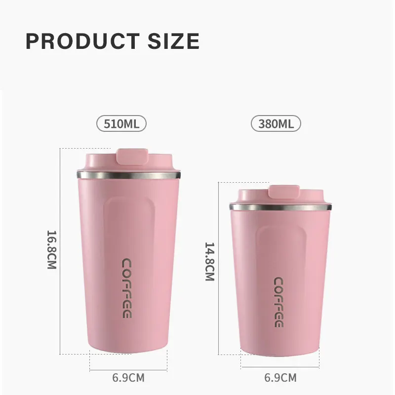 380ml/510ml Thermos Flask Coffee Mug Thickened Car Stainless Steel Outdoor Insulation Cup Thermosmug For Gifts Vacuum Flask
380ml/510ml Thermos Flask Coffee Mug Thickened Car Stainless Steel Outdoor Insulation Cup Thermosmug For Gifts Vacuum Flask