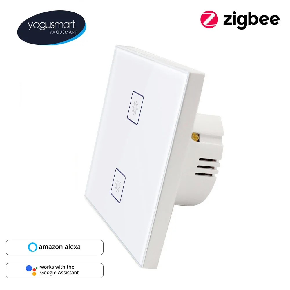 Yagusmart Zigbee 3.0 2 Gang Wall Light Switch EU Standard Support Alexa Google Home via SmartThings APP Phone Voice Control
Yagusmart Zigbee 3.0 2 Gang Wall Light Switch EU Standard Support Alexa Google Home via SmartThings APP Phone Voice Control