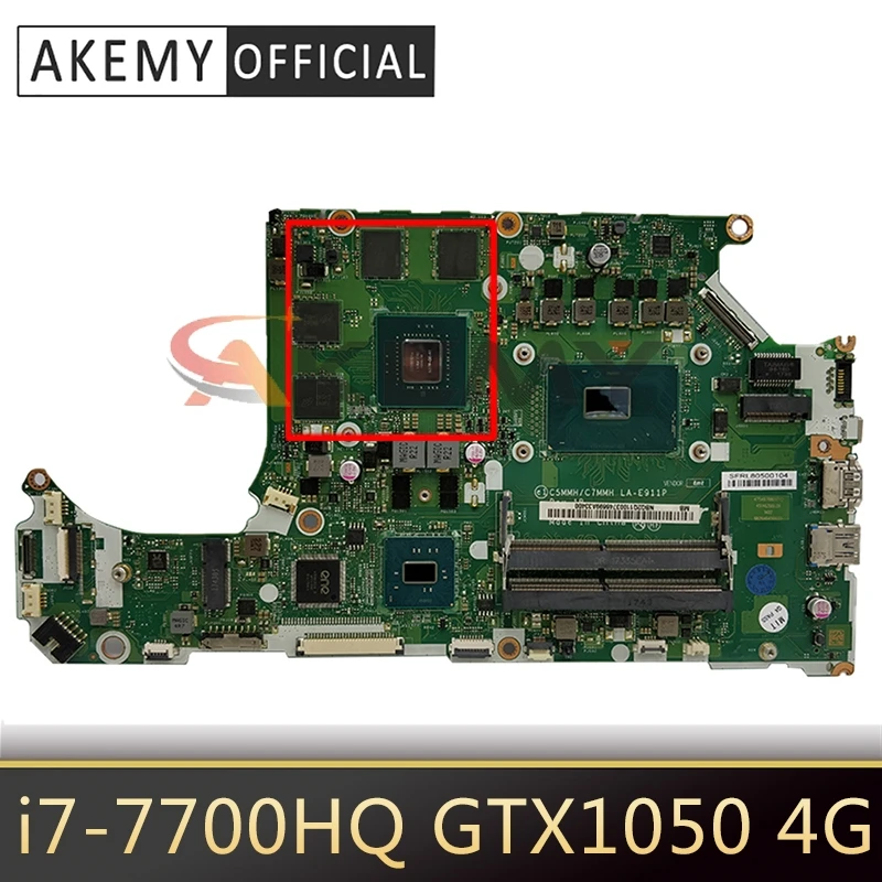 

For ACER AN515-51Motherboard AN517-71G C5MMH/C7MMH LA-E911P MBQ2Q11002 i7-7700HQ GTX1050 4G DDR4 100% Test Ok Mainboard