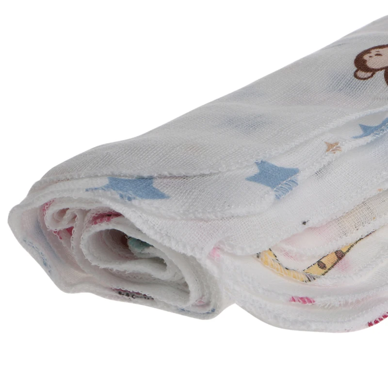 

10pcs Baby Infant Towel 28*28cm Muslin Towel Handkerchiefs Two Layers Wipe Towel