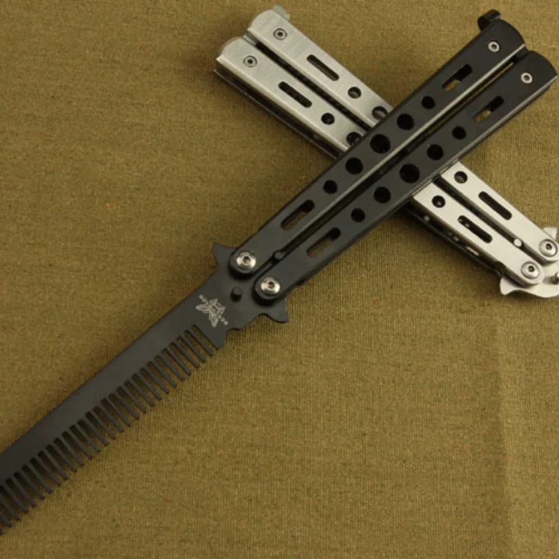 Camping Metal Folding Balisong Trainer Comb Butterfly Knife Safety Trainer Traveling Accessory Comb Butterfly Comb Beard Brushes
Camping Metal Folding Balisong Trainer Comb Butterfly Knife Safety Trainer Traveling Accessory Comb Butterfly Comb Beard Brushes