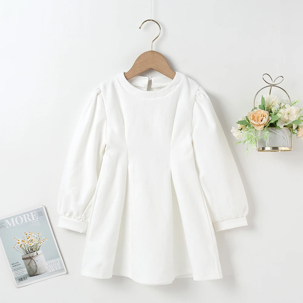 Winter 2021 Girls Dress Girls Cute Dress Long Sleeve O Neck White Solid Cute Streetwear Dresses Vestidos 18M-6T
Winter 2021 Girls Dress Girls Cute Dress Long Sleeve O Neck White Solid Cute Streetwear Dresses Vestidos 18M-6T
