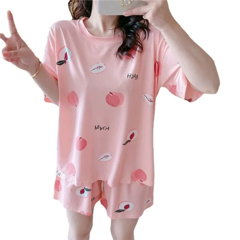 Pajamas female summer loose oversize sweet lovely student short sleeve shorts can wear Korean home suit
Pajamas female summer loose oversize sweet lovely student short sleeve shorts can wear Korean home suit