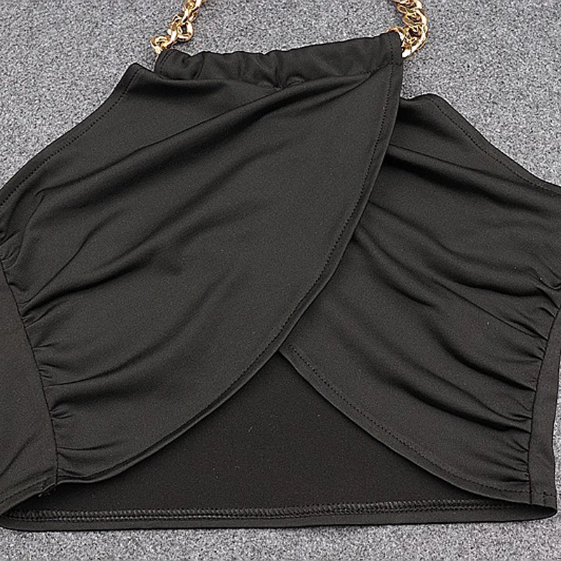 Women's Summer Top Metal Halter Black Breast Wrap Clubwear Women's Clothing Sleeveless Sexy 2021 New Backless Corset Women
Women's Summer Top Metal Halter Black Breast Wrap Clubwear Women's Clothing Sleeveless Sexy 2021 New Backless Corset Women