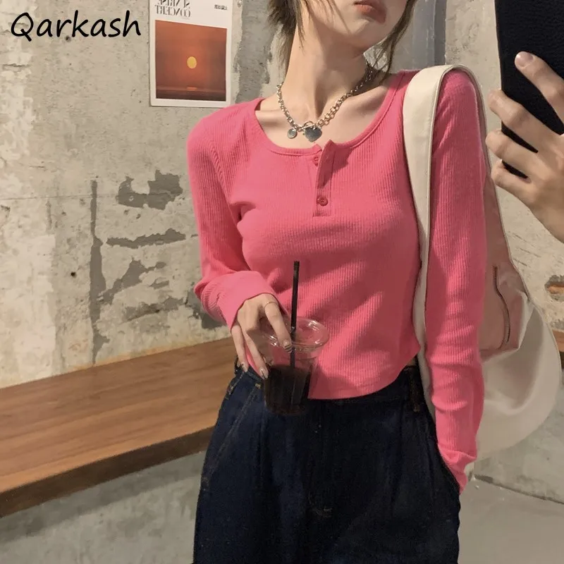 Elegant Sexy Women Long Sleeve T-shirts Tender Cropped Solid Slim Fit Knitwear Ins Sweet Mature Spring High Street Stretch Tees
Elegant Sexy Women Long Sleeve T-shirts Tender Cropped Solid Slim Fit Knitwear Ins Sweet Mature Spring High Street Stretch Tees