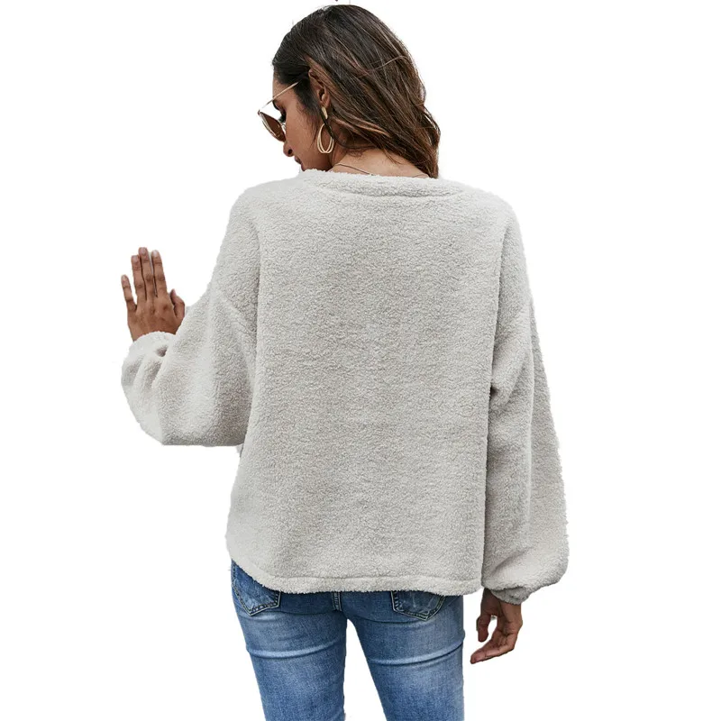 hirigin Spring Autumn Women Buttoned Deep V-neck Flannel Sweatshirt 2021 Fashion Casual Homewear Solid Color Tops
hirigin Spring Autumn Women Buttoned Deep V-neck Flannel Sweatshirt 2021 Fashion Casual Homewear Solid Color Tops