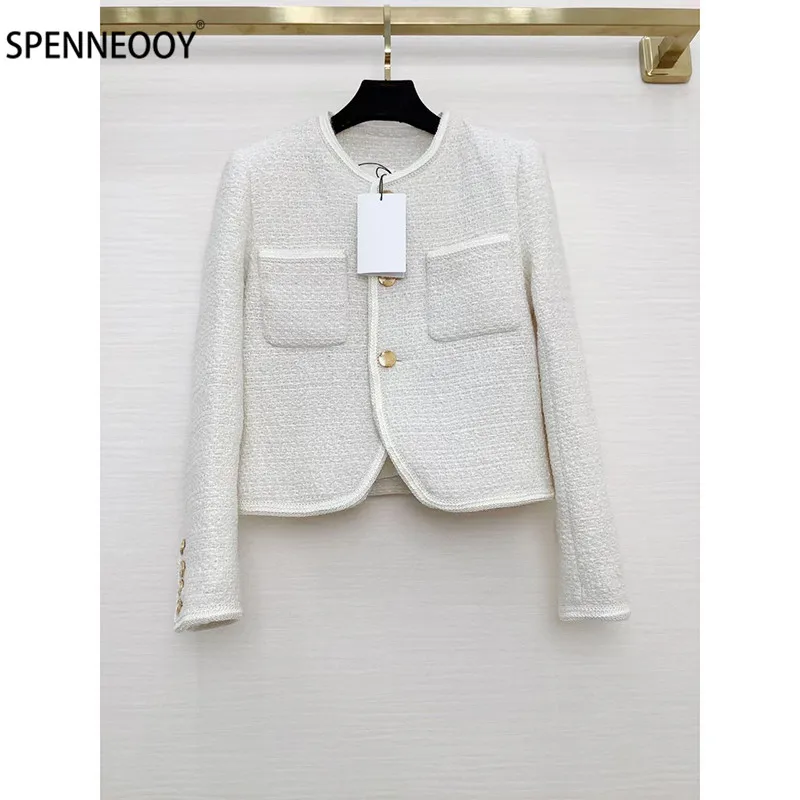 Женский твидовый пиджак SPENNYMOOR, элегантный белый однобортный жакет с длинным рукавом, дизайнерская брендовая однобортная короткая верхняя ...
Женский твидовый пиджак SPENNYMOOR, элегантный белый однобортный жакет с длинным рукавом, дизайнерская брендовая однобортная короткая верхняя ...