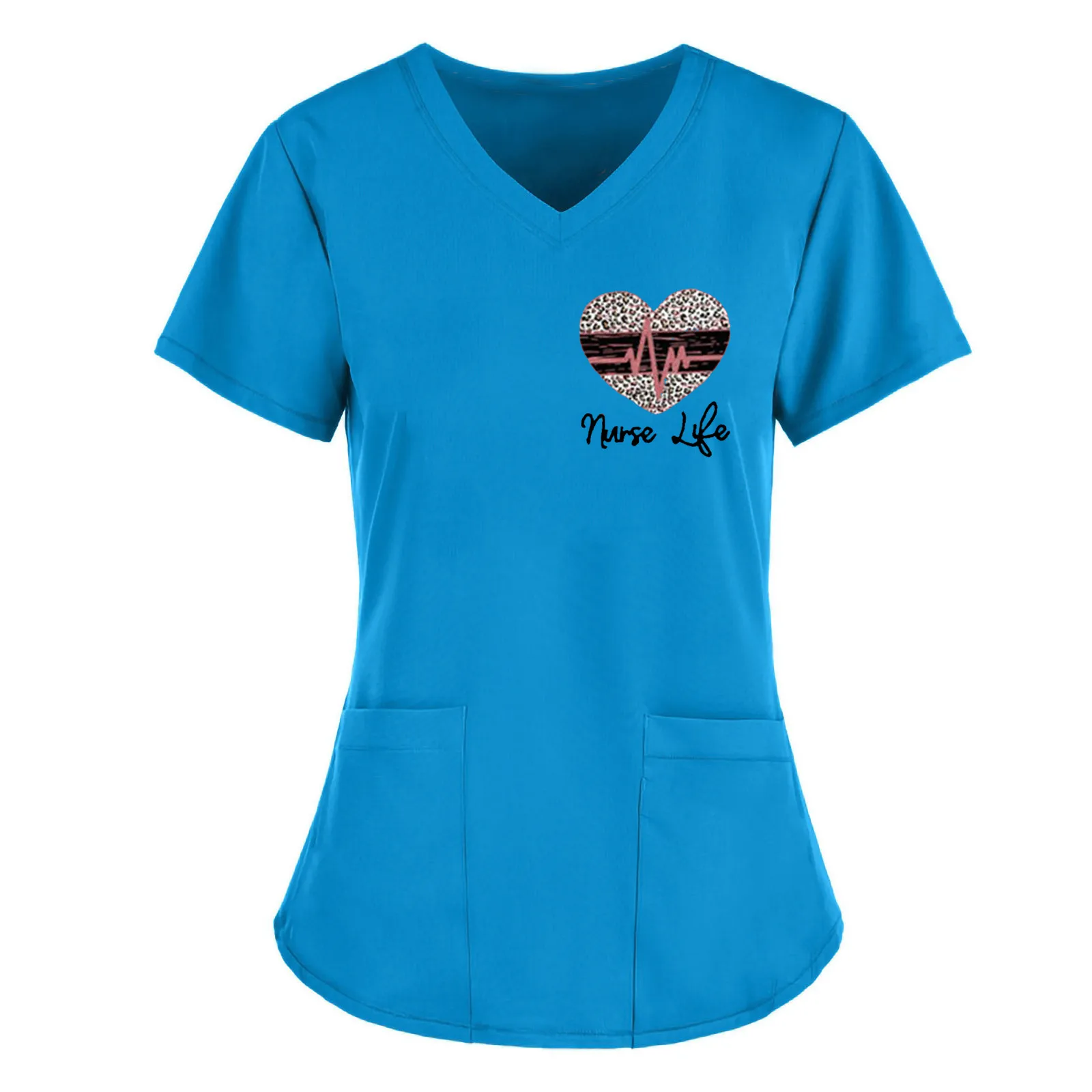 Valentine's Day Heartbeat Print T-shirt Women Short Sleeve V-neck Tees Ladies Pocket Working Tops S-5XL mujer camisetas A40
Valentine's Day Heartbeat Print T-shirt Women Short Sleeve V-neck Tees Ladies Pocket Working Tops S-5XL mujer camisetas A40