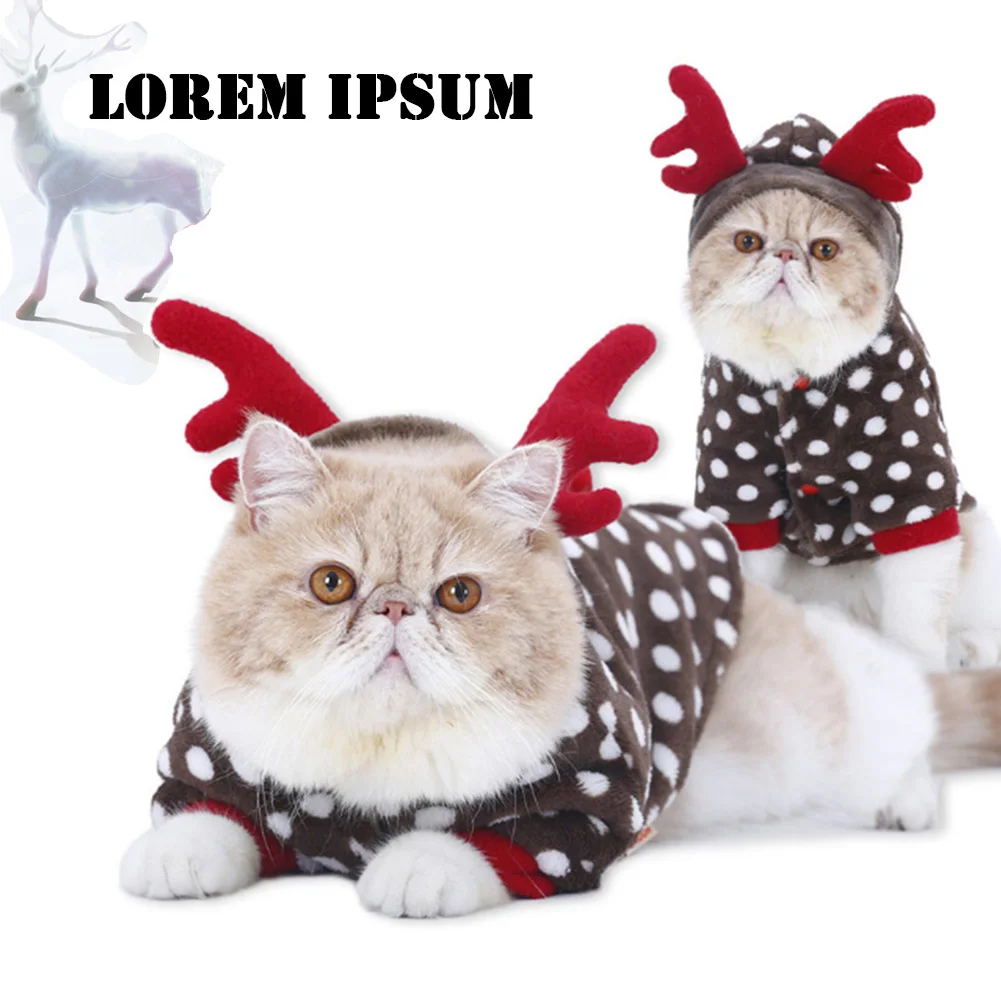 Cat Clothes Christmas Elk Changing into Warm Kitten Pets Spring Two Legged Pet Clothes
Cat Clothes Christmas Elk Changing into Warm Kitten Pets Spring Two Legged Pet Clothes