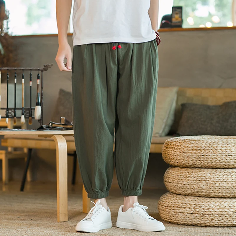 Men Elastic Waist Casual Harem Pant Men Linen Cross-Pants Mens Baggy Harem Pants Traditional Chinese Trousers
Men Elastic Waist Casual Harem Pant Men Linen Cross-Pants Mens Baggy Harem Pants Traditional Chinese Trousers